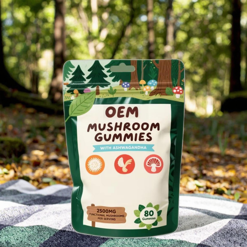 Mushroom Gummy Supplements Manufacturer - Custom & Stock, 80-Count Bottle