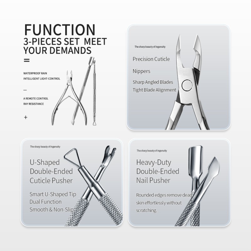 Cuticle Nipper Set Manufacturer - 3pcs Dead Skin Remover Tools