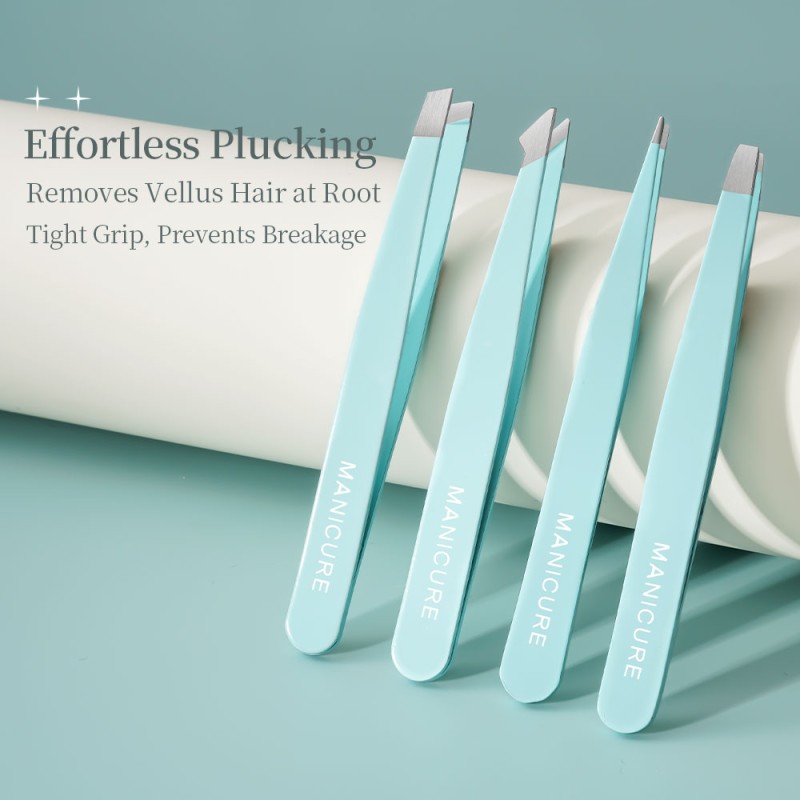 Eyebrow Tweezers Factory - Factory Price 4PCS with Leather Case