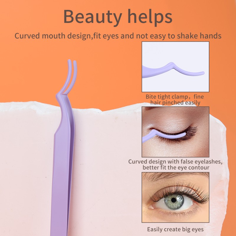 Lash Tweezers Manufacturer - Multiple Colors Slanted Stainless