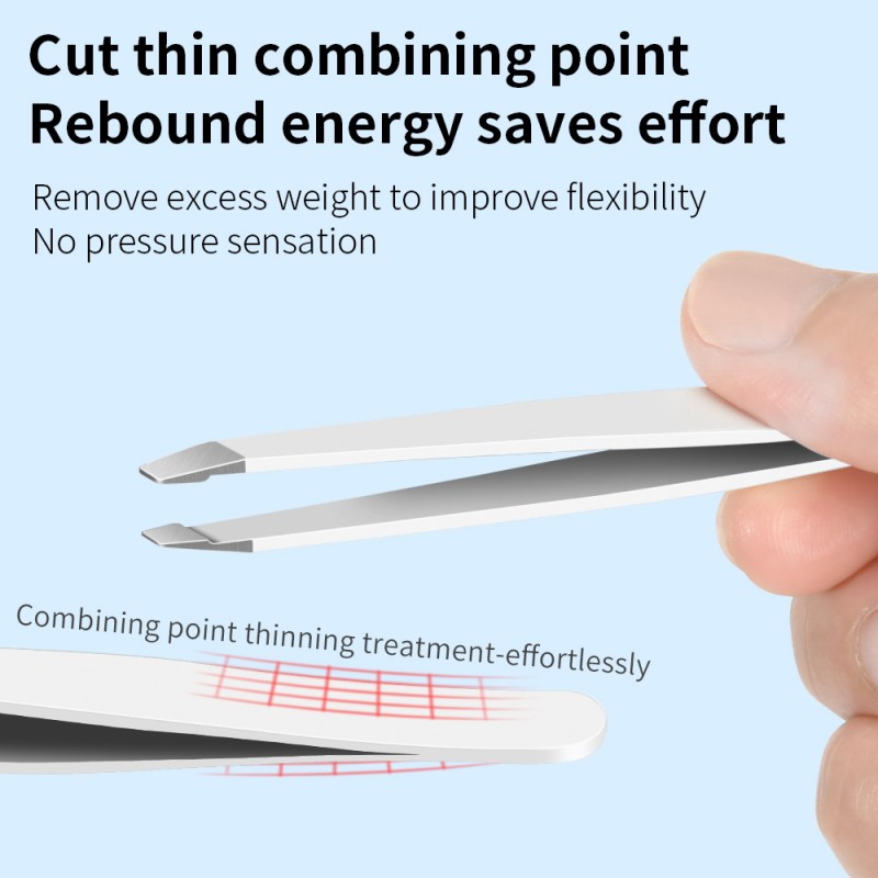 Eyebrow Tweezers Set Factory - 5pcs White Slanted Pointed Quality