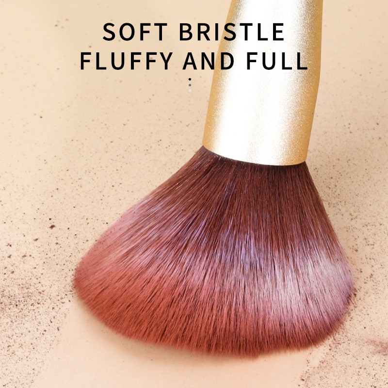 Makeup Brush Set Factory - Gold 7pcs With Black Zipper Case