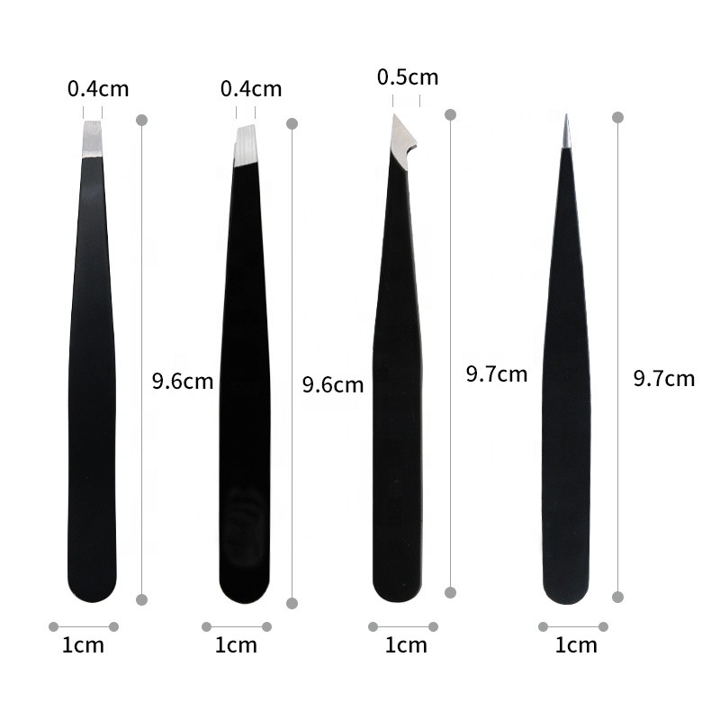 Eyebrow Tweezer Set Supplier - Travel Private Label 4pcs Set