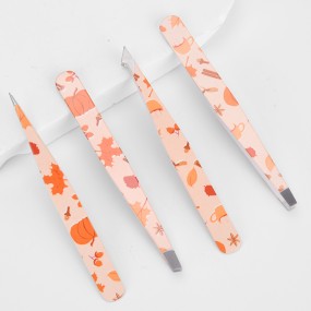 Eyebrow Tweezers Manufacturer - Maple Leaf Printing 4pcs Set