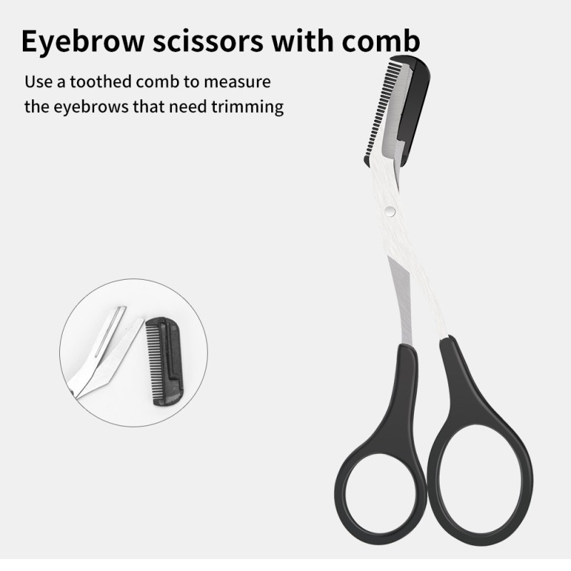 Eyebrow Scissors Set Supplier - Hot Sale 4pcs Eco-friendly Black