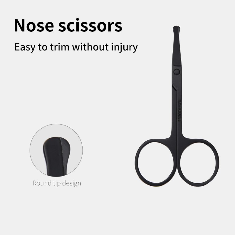 Eyebrow Scissors Set Supplier - Hot Sale 4pcs Eco-friendly Black