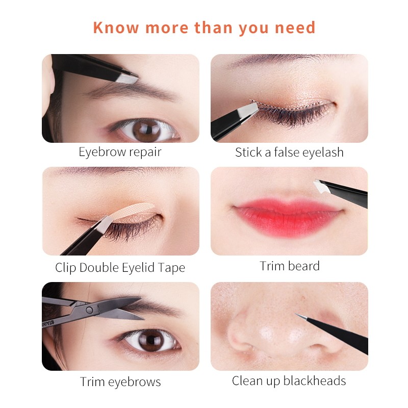 Eyelash Tweezers Factory - Custom 3pcs 4pcs 5pcs Black Set