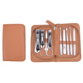 Nail Clipper Kit Factory - 9pcs Stainless Steel Classic Brown
