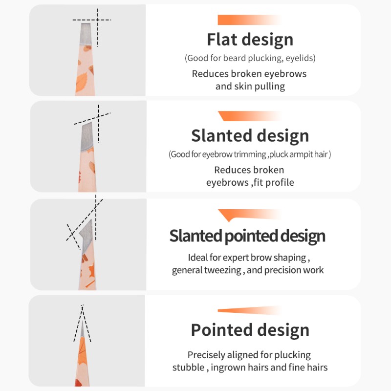 Eyebrow Tweezers Manufacturer - Maple Leaf Printing 4pcs Set