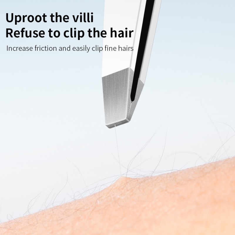 Eyebrow Tweezers Set Factory - 5pcs White Slanted Pointed Quality