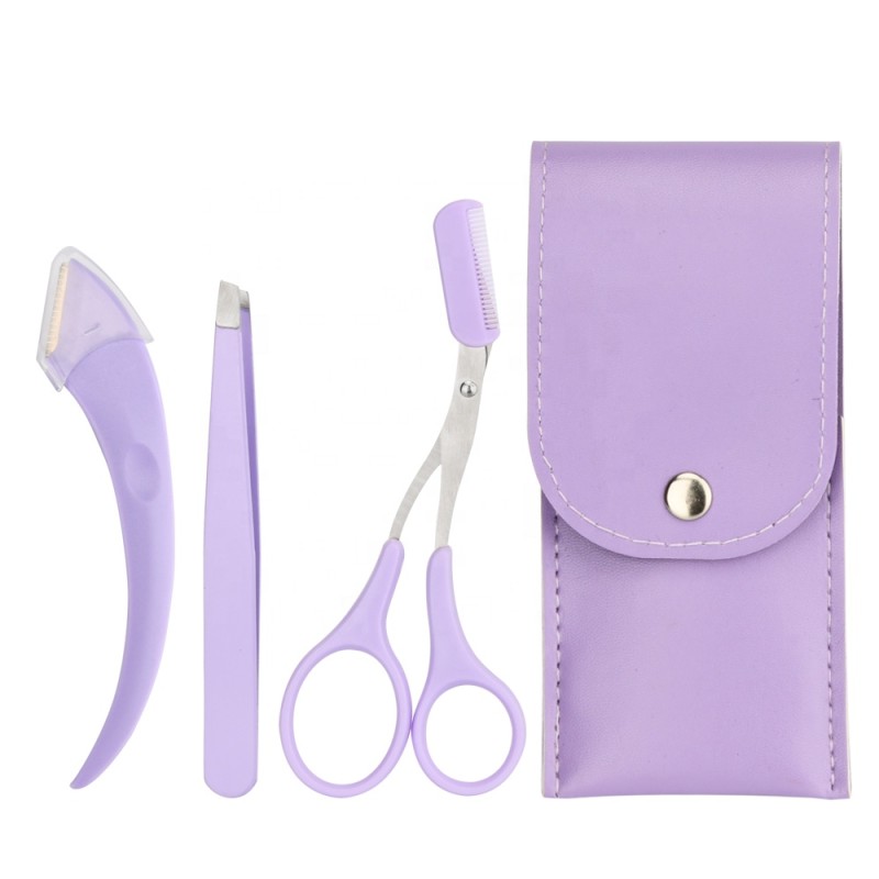 Eyebrow Grooming Kit Supplier - New Arrival 3pcs Makeup Purple