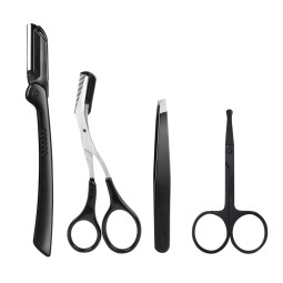 Eyebrow Scissors Set Supplier - Hot Sale 4pcs Eco-friendly Black