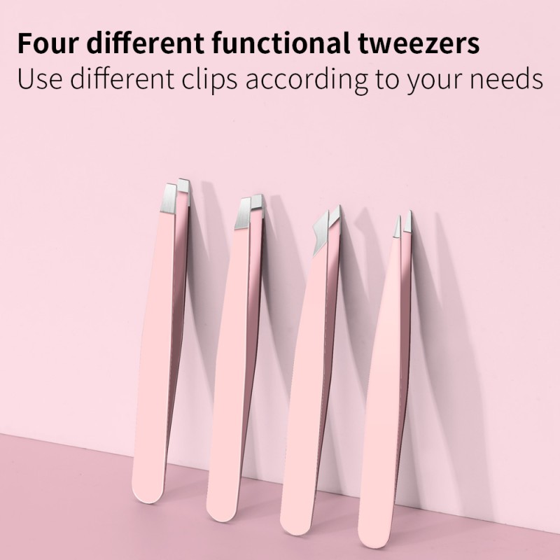 Eyelash Tweezers Manufacturer - 4pcs Fine Tip Slanted Pointed