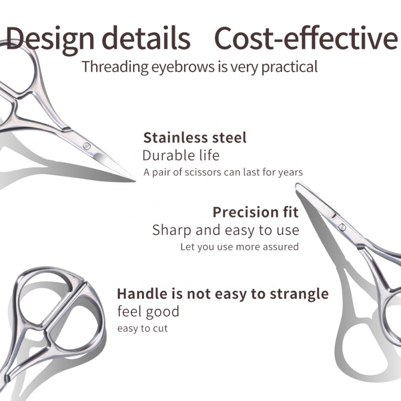 Eyebrow Scissors Manufacturer - Professional Silver Color Stainless