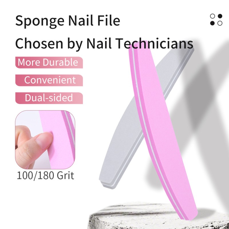 Nail Art File Supplier - Professional Double Sided 100/180 Grit