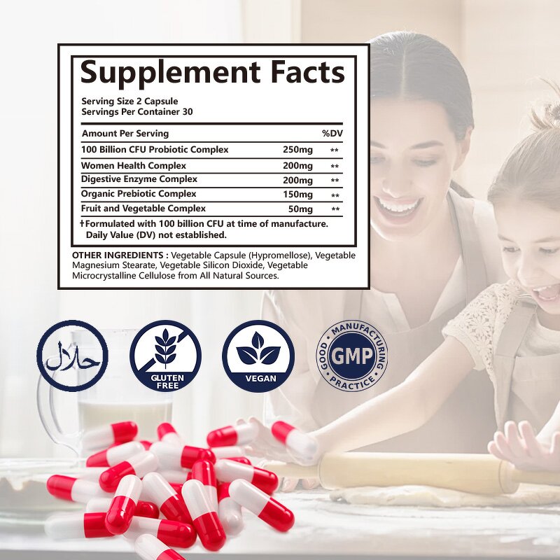 Probiotics Capsules Manufacturer - Organic Prebiotics with Cranberry & D-Mannose for Women's Health