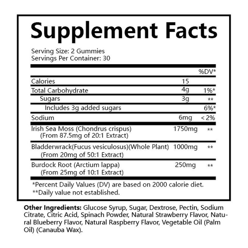 Sea Moss Gummies Manufacturer - Vegan Organic Food Grade Herbal Extract for Immune Support