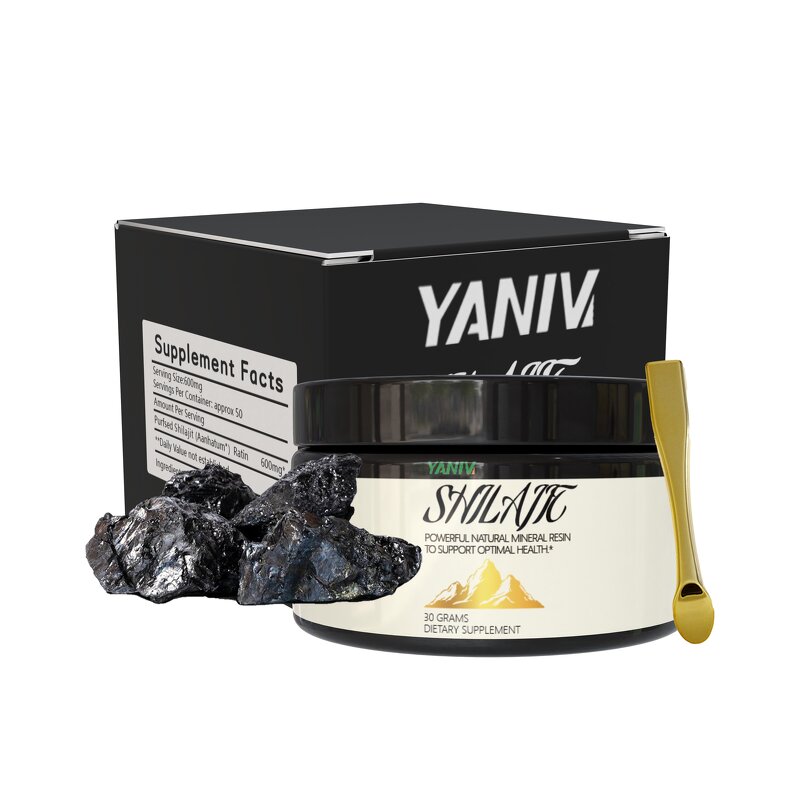 Pure Shilajit Extract Capsules Manufacturer - Himalayan Herbal Food Grade in Plastic Container