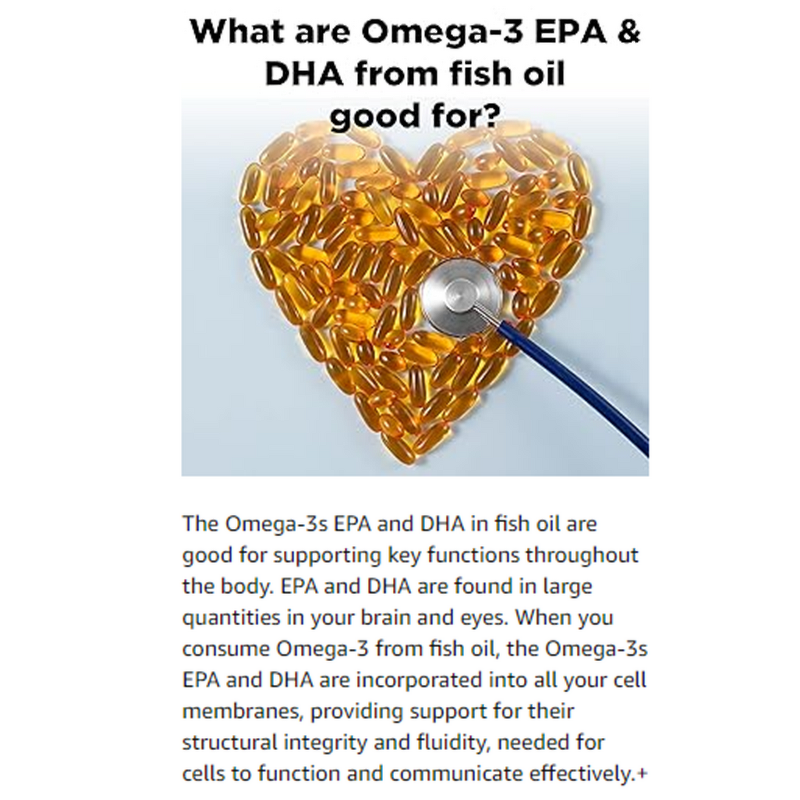 Fish Oil Omega 3 Supplements Manufacturer - 1200 mg Softgels for Heart Health, 230 Count