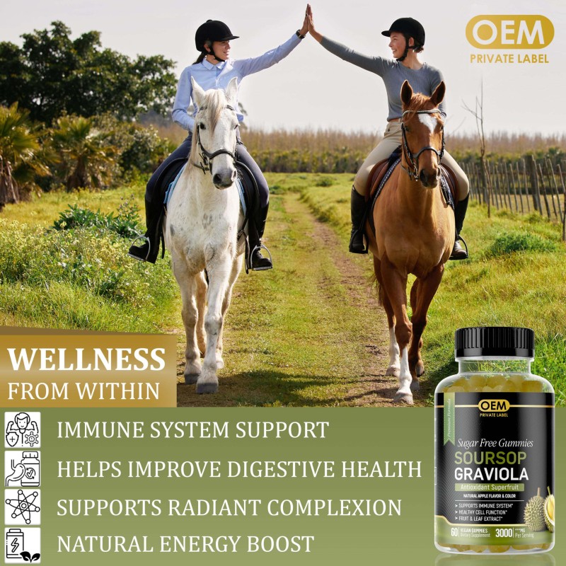 Soursop Graviola Sugar-Free Gummies Antioxidant Superfruit Supplement for Adults Oral Liquid Dosage Not for Pregnant Women