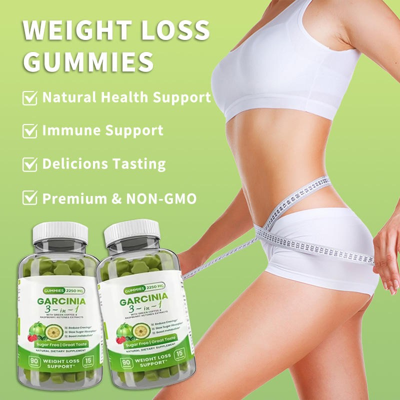 OEM 3-in-1 Weight Management Gummies with Garcinia, Green Coffee & Raspberry Ketones for Metabolism Boost & Sugar Control