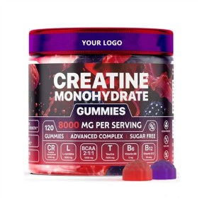 8000mg Creatine Monohydrate Gummies with L-Carnitine and Taurine for Muscle Growth Strength and Energy Mixed Berry Flavor
