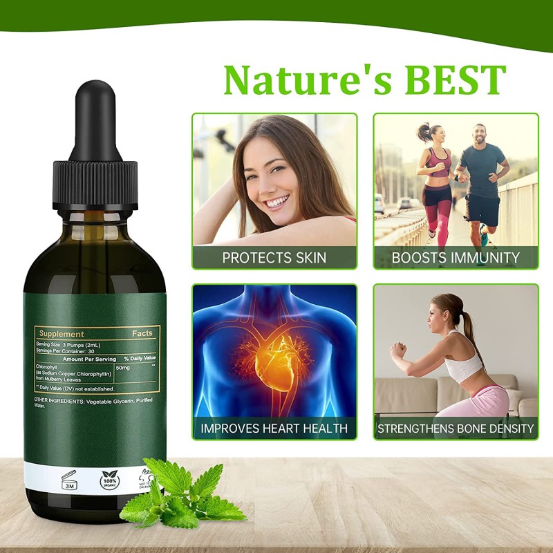 Premium Chlorophyll Drops - Energy Booster & Antioxidant Support for Detox and Weight Management