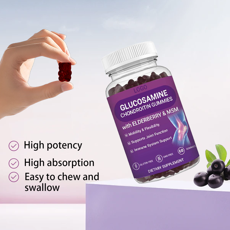 Premium Glucosamine Chondroitin MSM Gummies 3000mg with Elderberry for Joint Support and Flexibility