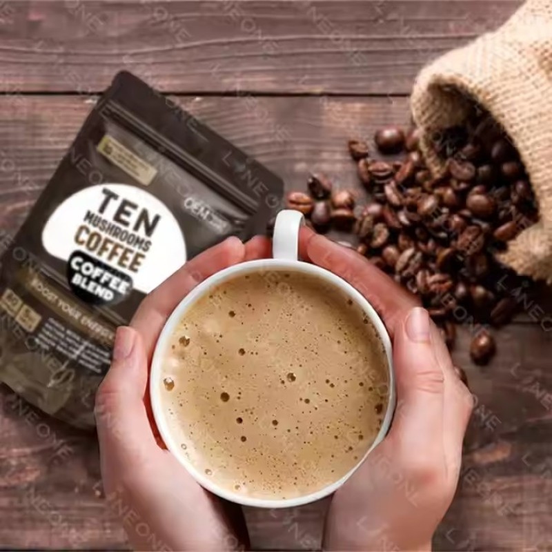 Organic Mushroom Mix Coffee Instant Lion's Mane Mushroom Coffee Lions Mane Coffee Powder Energy Management Supplement