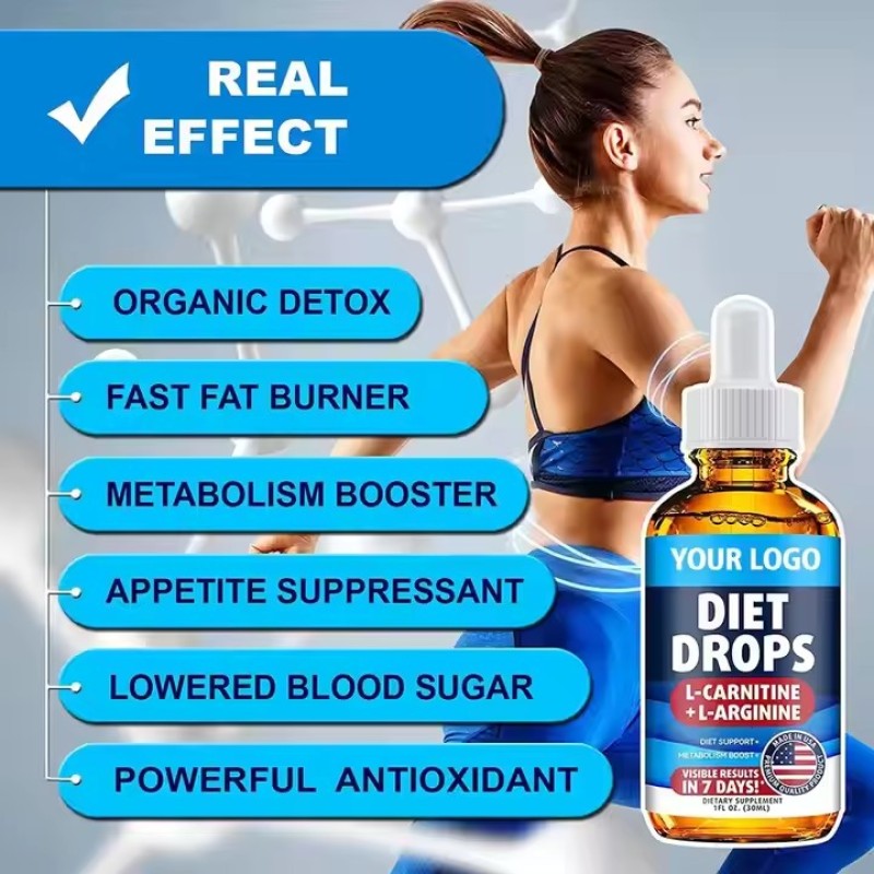Diet Oral Droplets L-carnitine and L-arginine Supplements Increase Fat Loss Promote Fat Burning and Improve Metabolism