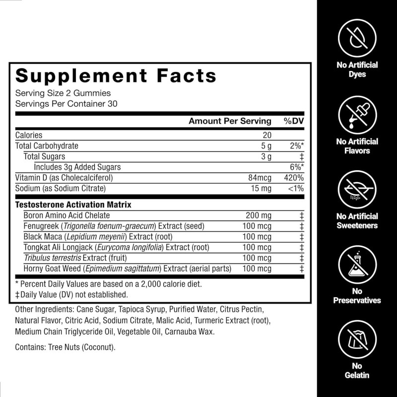 OEM Men's Fitness Supplement Maca Testo Gummies - Hot Sale Gummy Candy