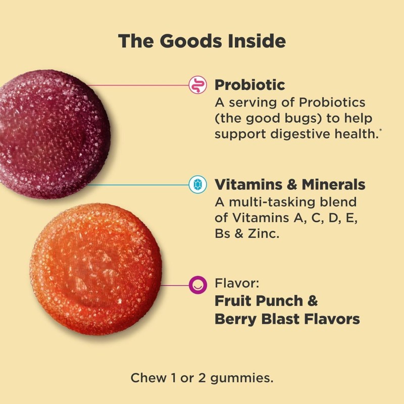 OEM Kids Multivitamin & Probiotic Gummy, Immune & Digestive Health, Vitamins A, D, C, E, B, Zinc,  Gummy Supplement