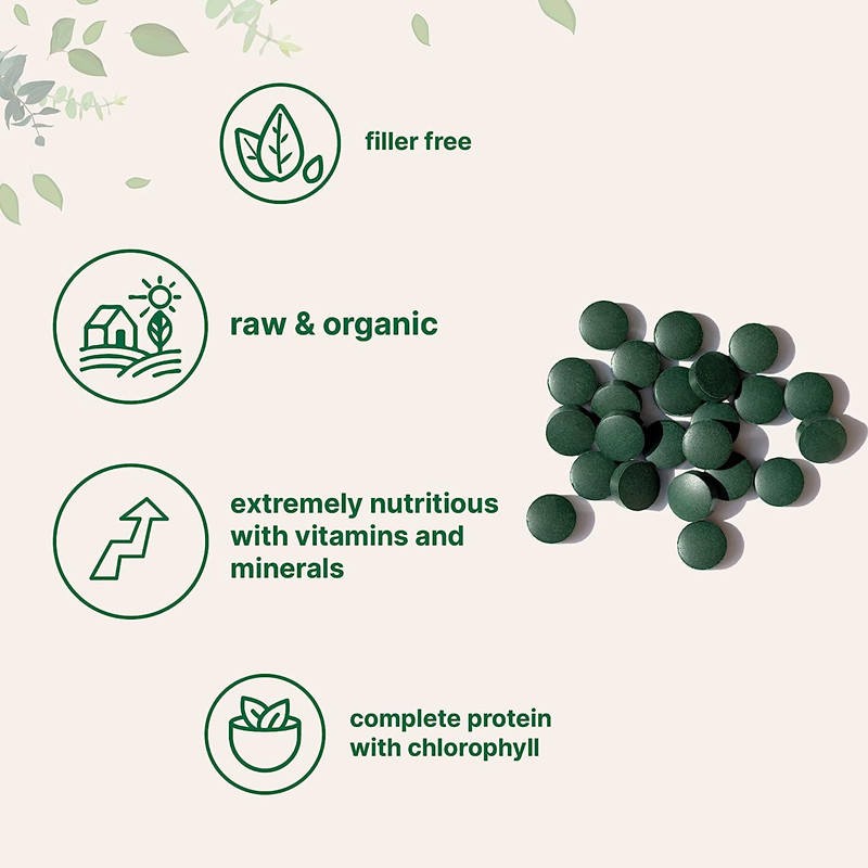 Premium Organic 2000mg Spirulina Chlorella Tablets Custom OEM/ODM Bulk Vegan Superfood Supplement for Adults Vitamins