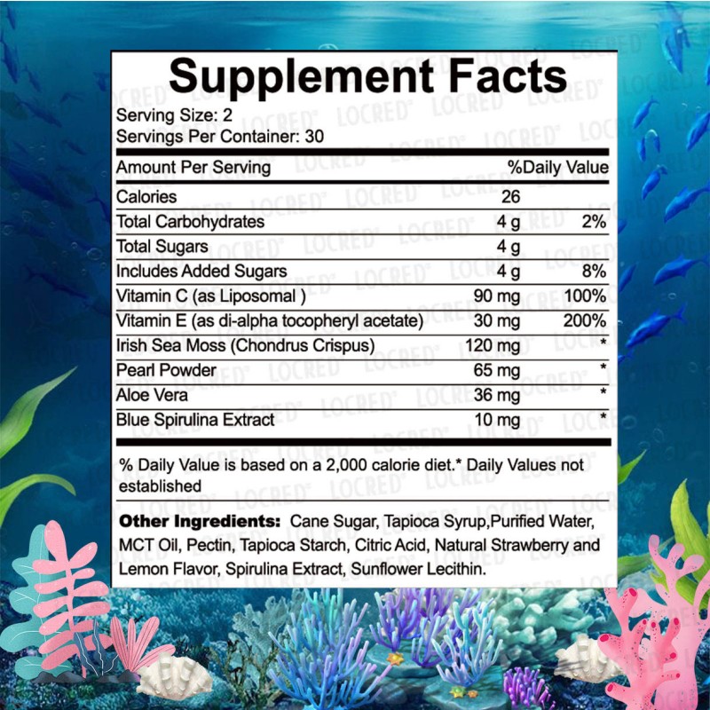 OEM Best-Selling Sea Moss Glow Gummies for Women's Skin and Nails Health Supplement with Pearl Powder Superfood