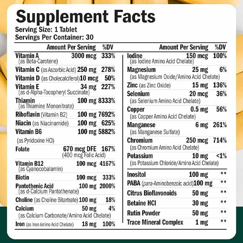 OEM Men's Multivitamin Tablets with Vitamin C, D, E, B12 & Zinc for Energy & Focus | Halal Certified
