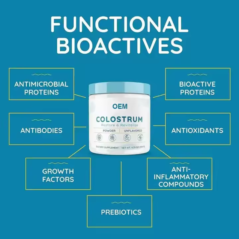 Cow Colostrum Powder High Concentration Pure Cow Colostrum Supplement for Gut Health Immune Support Muscle Recovery