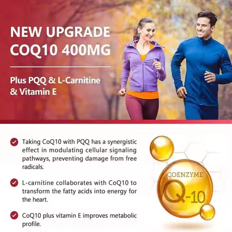 Coenzyme CoQ10 Capsules Coenzyme CoQ10 Softgel Capsule Heart Health Natural Nutritional Supplements