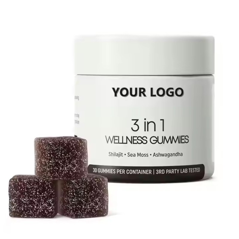 Herbal Extract Male Balance Health Shilajit Gummy with Seaweed and Ashwagandha Natural Energy Vitality