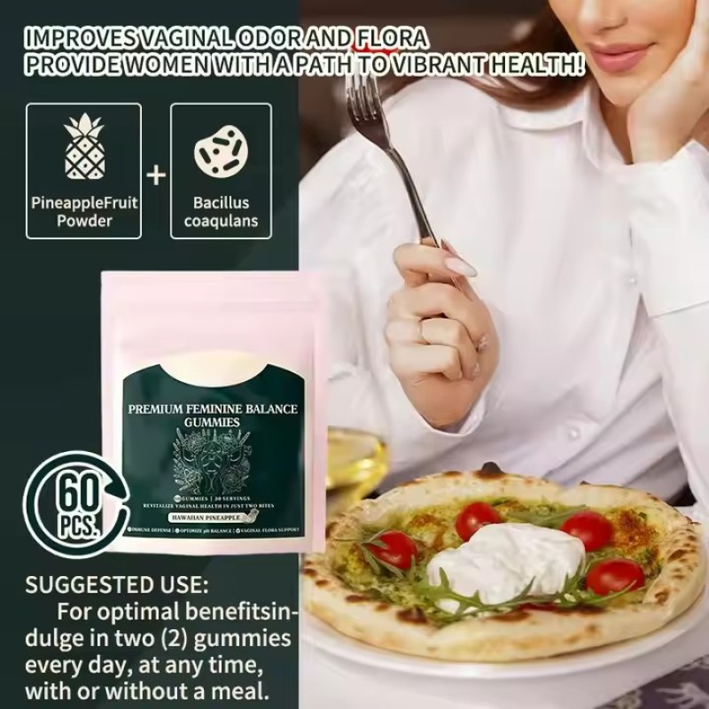 Premium Women's Health Gummy Vitamins Organic PH Balance Vaginal Herbal Extract Antioxidant Probiotics
