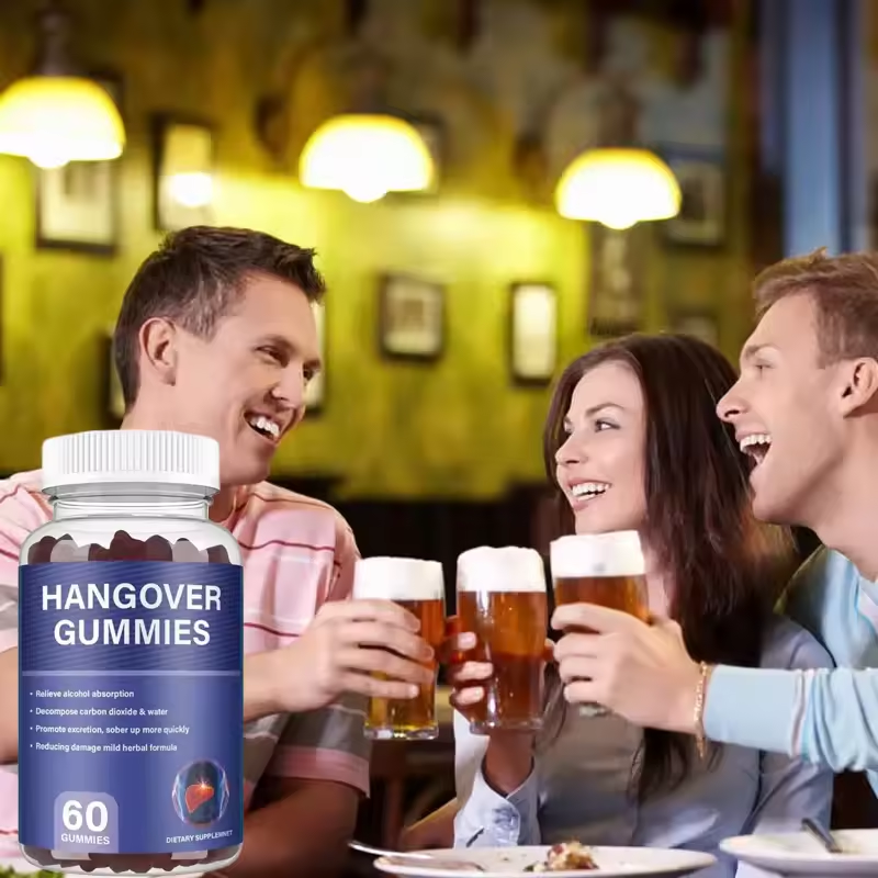 Private Label Vegan Hangover Relief Gummies With DHM and Milk Thistle for Liver Detox and Alcohol Metabolism Support