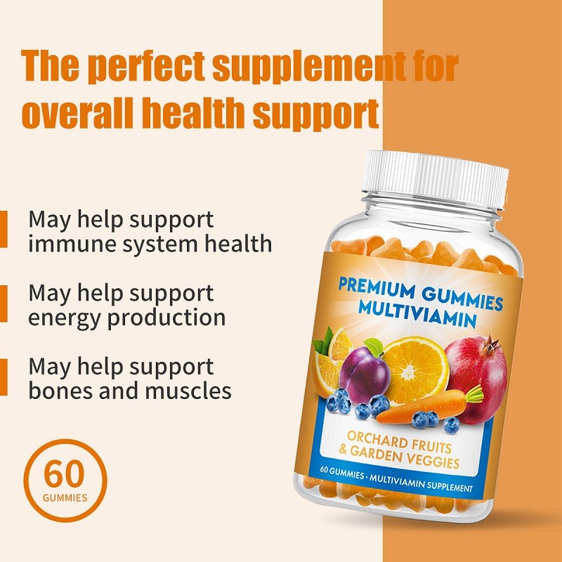 OEM's Own Brand Health Food Supplement 60 Count Multi-Vitamin Gummy Candies for Adults Not for Pregnant Women or Newborns