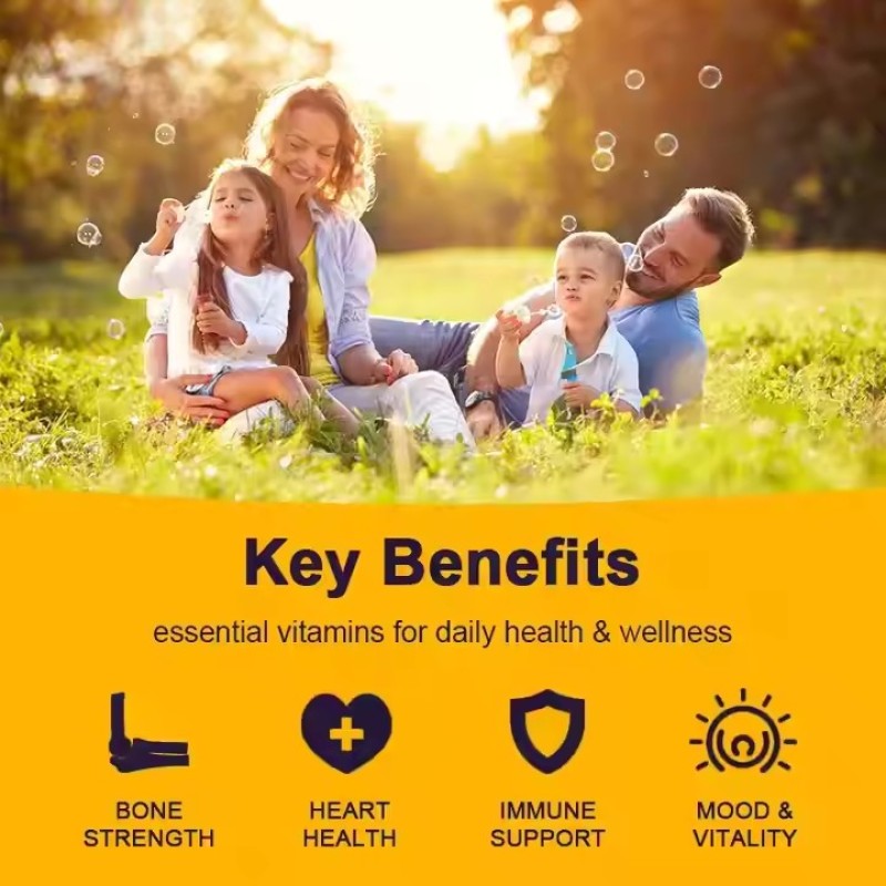 OEM Private Label Vitamin D3+K2 Softgels Capsules Supplements for Bone Health and Immune Support