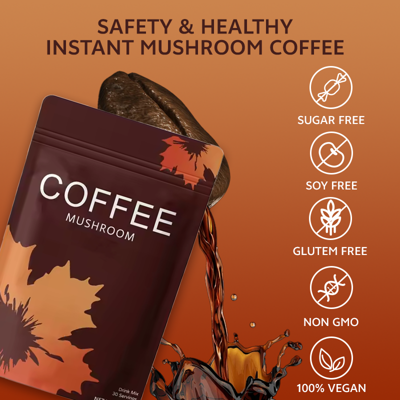 OEM Instant Mushroom Coffee Powder with Lions Mane, Chaga, and Cordyceps for Focus and Energy 300g