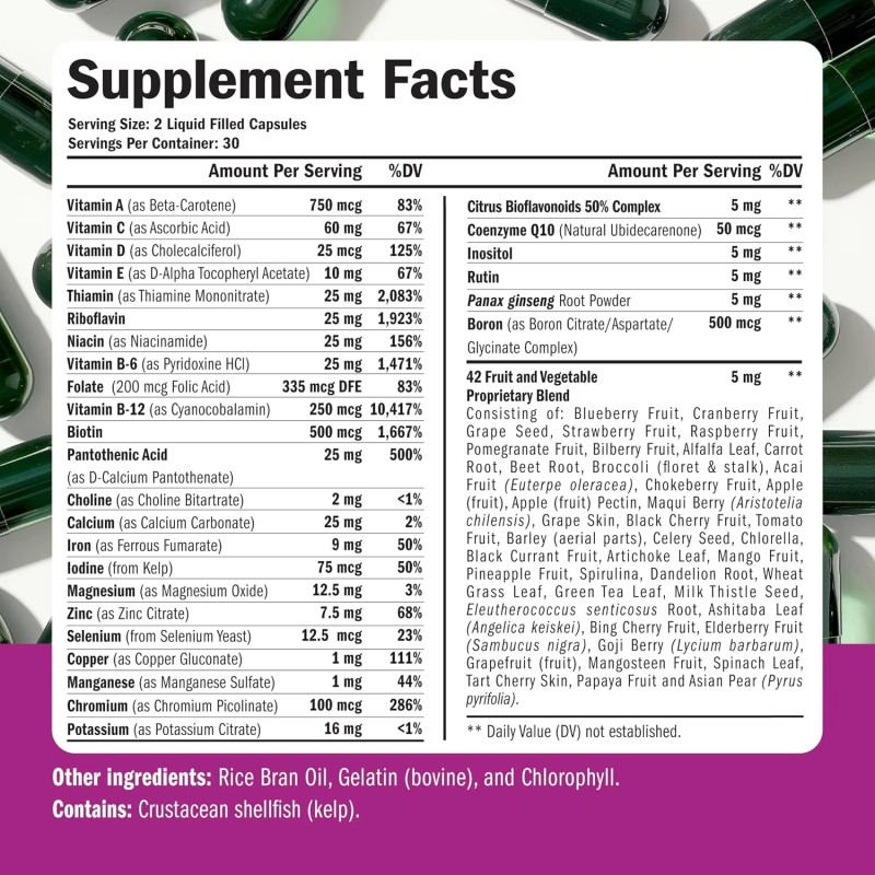 Women's Multivitamin & Minerals Capsules - for Hair, Skin, Nails, Mood & Energy Support, Beauty Care Supplement