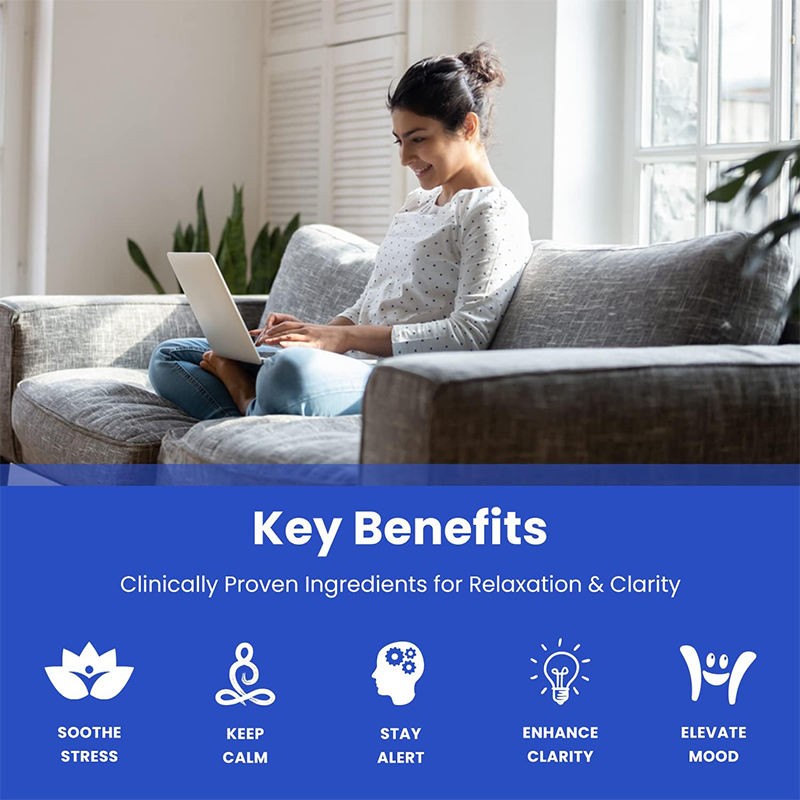 OEM Calm Gummies for Adults with L-Theanine, Ashwagandha, Vitamin B6 & Lemon Balm - Stress Relief & Mental Clarity Supplement