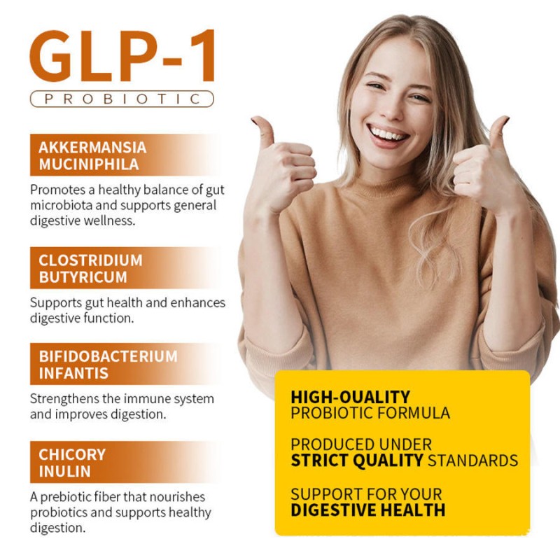 GLP-1 Probiotic Capsules with Akkermansia Muciniphila, Supports Natural GLP-1 Production & Appetite Control