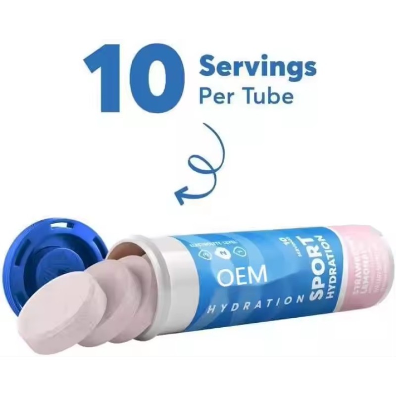 OEM Hydrated Strawberry Lemon Effervescent Tablets Sports Nutrition Electrolyte Supplement Drink Vitamins