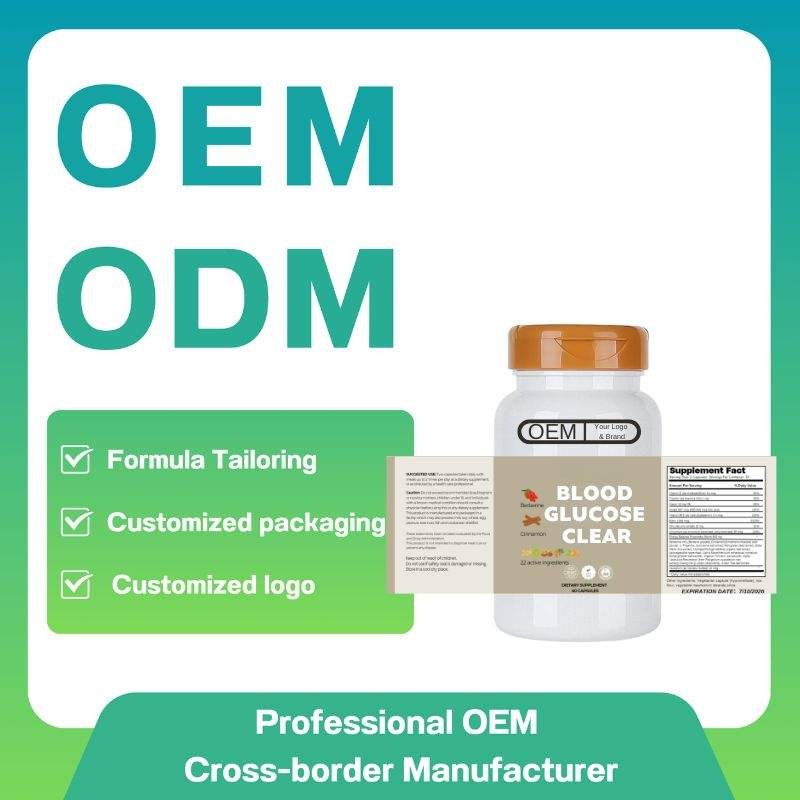 Customized Private Label Blood Glucose Clear Capsules - Vitamins Plus Herbs Extract with Berberine, 60 Capsules