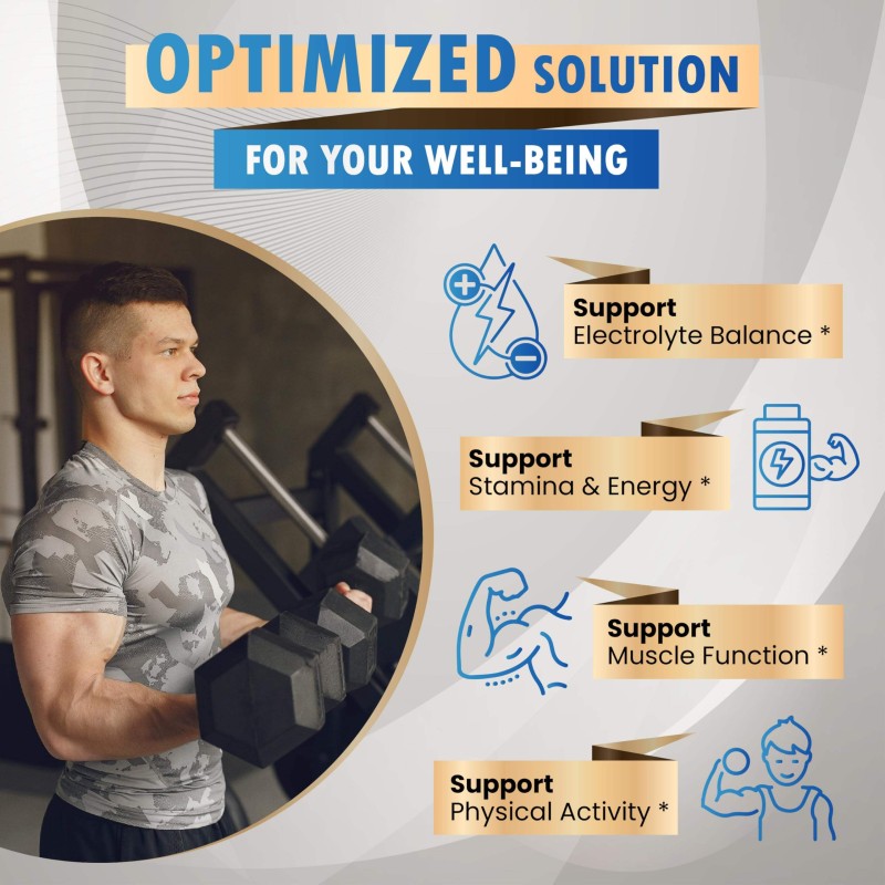 Electrolyte Complex Capsules - 9-in-1 Formula with Vitamin D3 & Calcium, Supports Hydration & Muscle Function