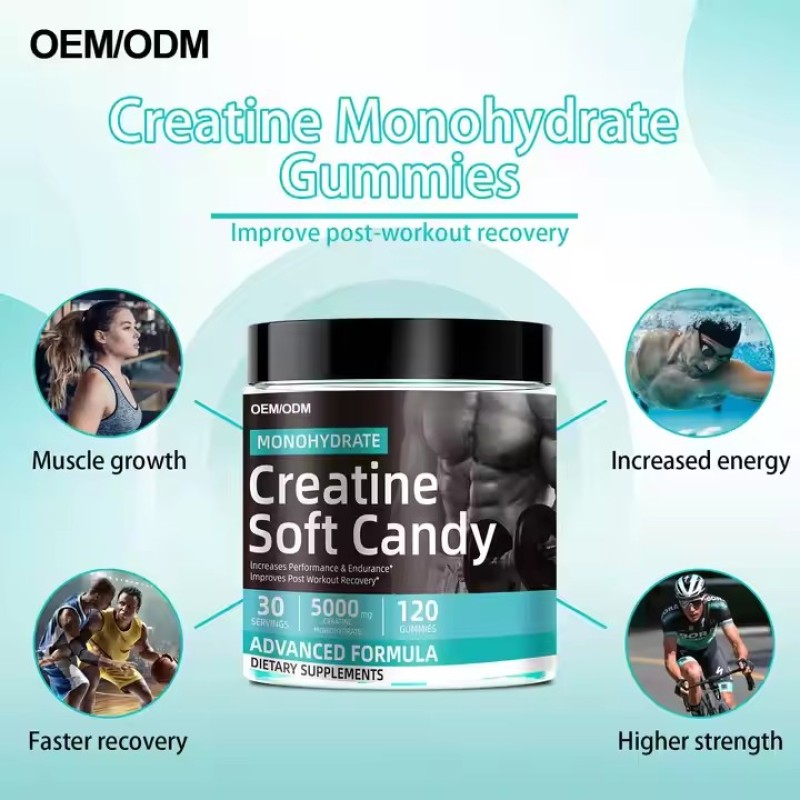 Pre Workout Healthcare Supplements Sports Nutrition Creatine Monohydrate Gummies Improve Physical Endurance